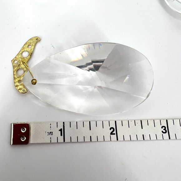 Vintage Authentic Czech Crystal Teardrop Prism + Octagon Chandelier Replacement - Picture 4 of 5